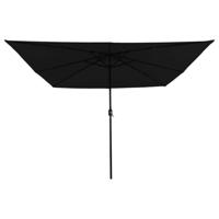 Parasol vierkant met LED-verlichting 295x245 cm zwart - thumbnail