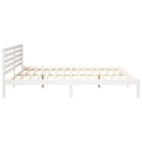 Bedframe met hoofdeinde Wit 180 x 210 cm Massief grenenhout - thumbnail
