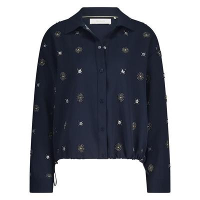 Nukus Newport Blouse Embroidery | Navy/Silver