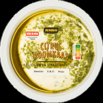 Jumbo Citrus Roomkaas Basilicum en Sinaasappelschil 100 g