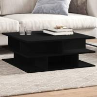 Salontafel 70x70x29 cm bewerkt hout zwart - thumbnail