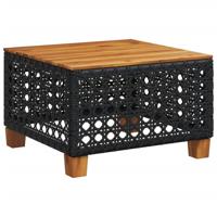 6-delige Loungeset met kussens poly rattan zwart - thumbnail