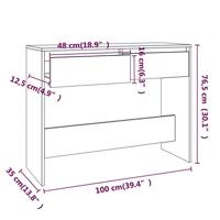 Wandtafel 100x35x76,5 bewerkt hout wit - thumbnail