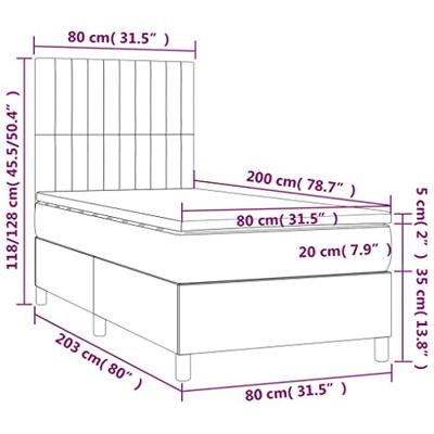 Boxspring met matras stof crèmekleurig 80x200 cm