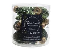 12 Glazen dennenappels 40 mm dennen groen KSD Decoris - Decoris - thumbnail