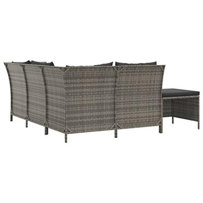 4-delige Loungeset met kussens poly rattan grijs 4-delige Loungeset met kussens poly rattan grijs