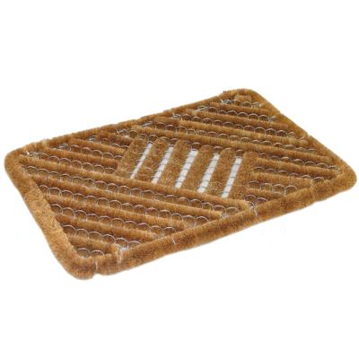 Deurmat/vloermat staaldraad/kokos bruin 60 x 40 cm voor binnen en buiten - Deurmatten