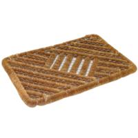 Deurmat/vloermat staaldraad/kokos bruin 60 x 40 cm voor binnen en buiten - Deurmatten - thumbnail