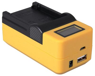 Compacte oplader voor Canon accu NB-1L en NB-1LH - met LCD en USB aansluiting Compacte oplader voor Canon accu NB-1L en NB-1LH - met LCD en USB aansluiting