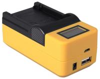 Compacte oplader voor Canon accu NB-1L en NB-1LH - met LCD en USB aansluiting - thumbnail