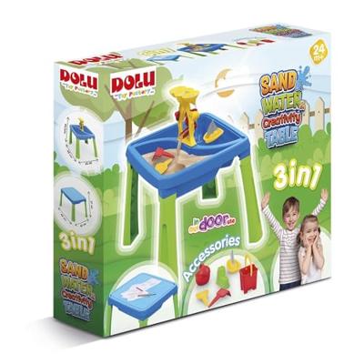 Dolu zand-watertafel + accessoires blauw/groen