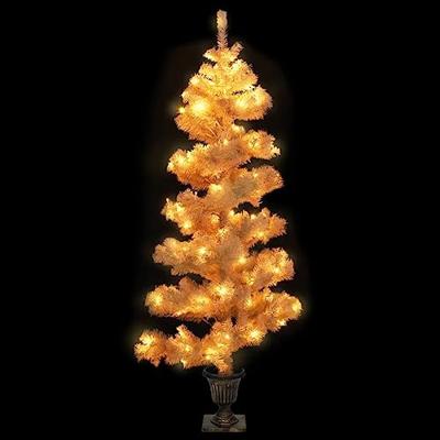 VidaXL Kunstkerstboom met verlichting en pot 120 cm pvc wit