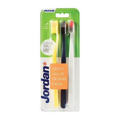 Jordan Tandenborstel Clean Smile Medium - 3 Stuks Jordan Tandenborstel Clean Smile Medium - 3 Stuks