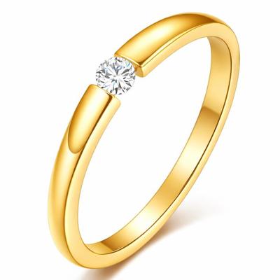 Cilla Jewels edelstaal ring Crystal Gold-17mm