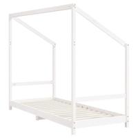 Kinderbedframe 80x200 cm massief grenenhout wit - thumbnail