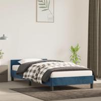 Bedframe met hoofdeinde fluweel donkerblauw 100x200 cm - thumbnail