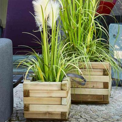 Siena Garden TAUNUS TANUSSLIM 50 Plantenbak Dennenhout, Vlies Natuur, Zwart