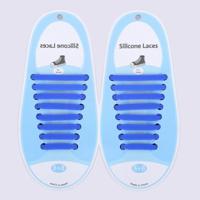 16 STKS/set Running no stropdas schoenveters Fashion Unisex atletische elastische siliconen schoenveters (Royal Blue) - thumbnail