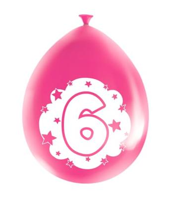 Party Ballonnen Hoera 6 Jaar - 8 Stuks