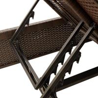 Ligbed 2-persoons met kussens poly rattan bruin - thumbnail