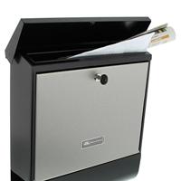 Burg-Wächter brievenbus met krantenvak London-Set zwart/RVS - thumbnail