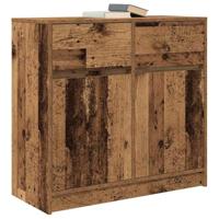 Dressoir met lade 80x34x76 cm spaanplaat oud hout - thumbnail