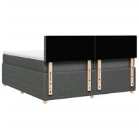 Boxspring met matras stof donkergrijs 200x200 cm - thumbnail