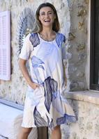 Blauwe bladeren nachthemd Ringella - thumbnail