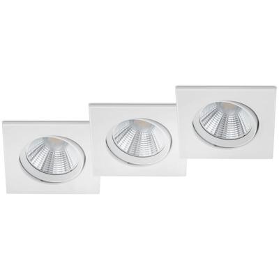 LED Inbouwspot Vierkant 3-pack - Dimbaar 5W Warm Wit 3000K - Mat Wit