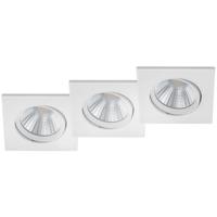 LED Inbouwspot Vierkant 3-pack - Dimbaar 5W Warm Wit 3000K - Mat Wit - thumbnail