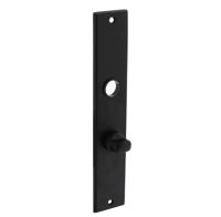 Intersteel Langschild renovatie rechthoekig met toilet-/badkamersluiting 72/8mm - mat zwart - thumbnail