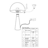 Mexlite Tafellamp Pimpernel H 42 cm brons - thumbnail