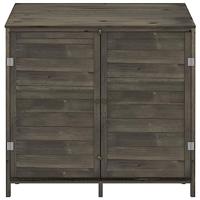 Tuinschuur 102x52x112 cm massief vurenhout antracietkleurig - thumbnail