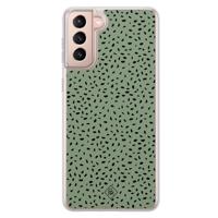 Samsung Galaxy S21 Plus hybride hoesje - Green confetti - thumbnail