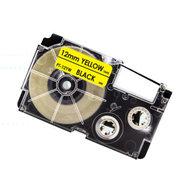 Huismerk Casio XR-12YW Labeltape 12mm Zwart op Geel - thumbnail