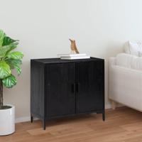 Dressoir 75x35x70 cm massief grenenhout zwart - thumbnail