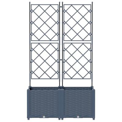 Tuin Bloempot 2 pcs Grijs 80 x 40 x 143 cm Staal
