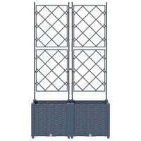 Tuin Bloempot 2 pcs Grijs 80 x 40 x 143 cm Staal - thumbnail