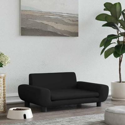 VidaXL Hondenmand 70x45x33 cm fluweel zwart