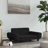 VidaXL Hondenmand 70x45x33 cm fluweel zwart - thumbnail