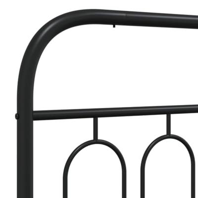 Bedframe met hoofd- en voeteneinde metaal zwart 90x190 cm - thumbnail