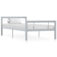 Bedframe metaal grijs en wit 100x200 cm - thumbnail