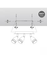 Light depot - LED opbouwspot Curl 3 lichts Ø 22 cm - brons - Outlet - thumbnail