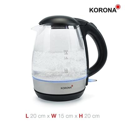 Korona Waterkoker Aantal/Volume: 1.2 l Zwart, RVS