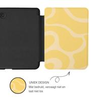 Lunso Kobo Clara BW / Clara Colour hoesje (6 inch) - Vegan Saffiano Leren Sleep Cover - Yellow Wave - thumbnail