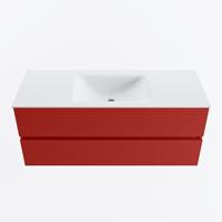 MONDIAZ VICA 120cm badmeubel onderkast Fire 2 lades. Wastafel CLOUD midden zonder kraangat, kleur Talc. - thumbnail