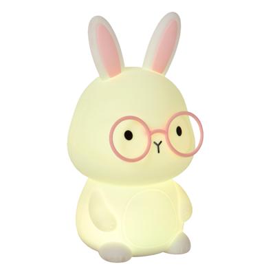 Lucide PINCHA RABBIT - Oplaadbare Nachtlamp Kinderkamer - Accu/Batterij - LED 3 StepDim - RGB - Wit - Essential