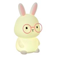 Lucide PINCHA RABBIT - Oplaadbare Nachtlamp Kinderkamer - Accu/Batterij - LED 3 StepDim - RGB - Wit - Essential - thumbnail
