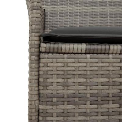 Tuinstoelen 2 st met kussens poly rattan en massief hout grijs - thumbnail