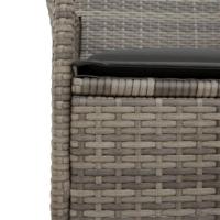 Tuinstoelen 2 st met kussens poly rattan en massief hout grijs - thumbnail